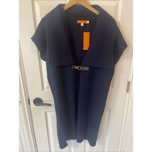 One A Women's Small Sweater Cardigan with Front Clasp Navy New